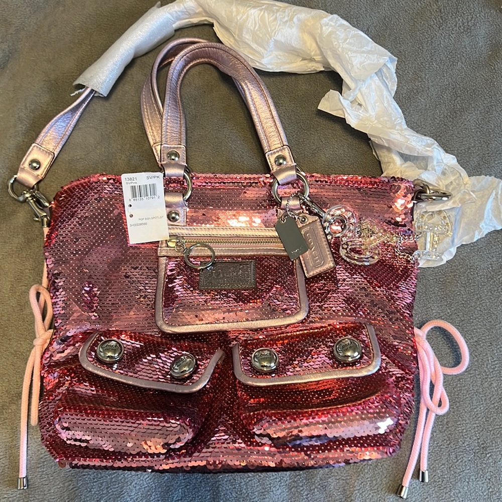 Limited edition sparkle pink Coach bag
